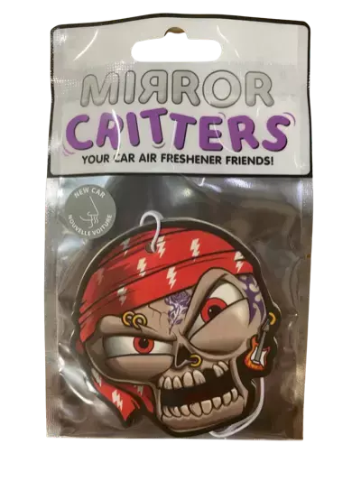 Air Freshener Mirror Critters Pirate New Car Scented- 24 Pieces Per Pack 41443