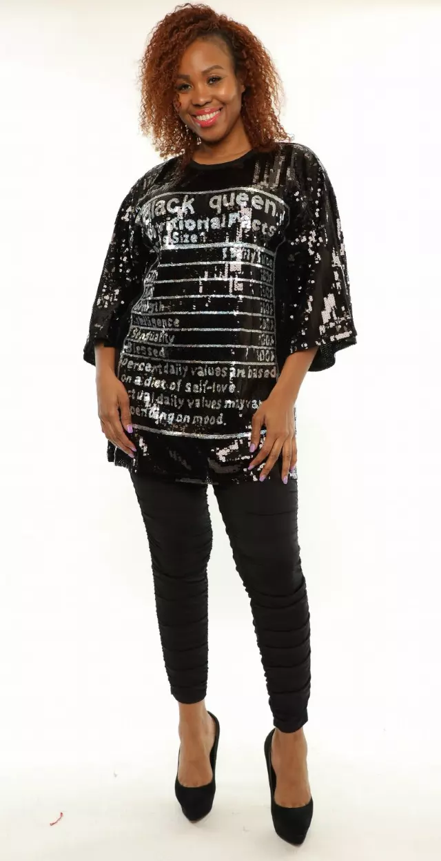 22107 - "Black Queen" Ingredients Sequin Jersey(3 PCS PRE-PACK) - $25.00 Each