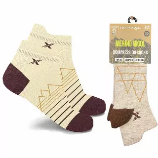 MERINO WOOL WARM ANKLE SOCKS — Sand / S/M (W 5-10, M 6-9)