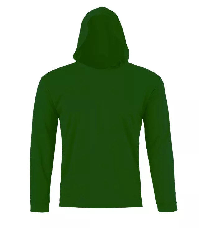 Performance Long Sleeve with Hoodie - Hunter Green - 7660409