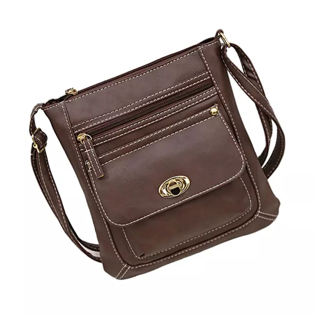 Crossbody Buckle Messenger Bag — Chocolate