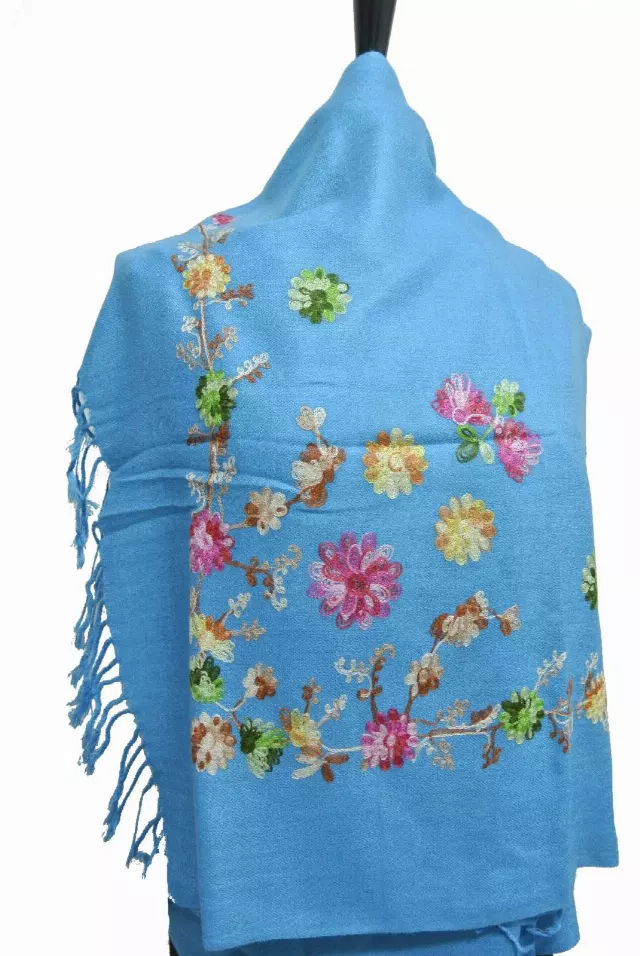 G101 Embroidered Floral Pashmina