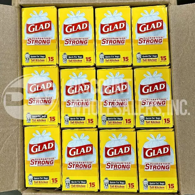 Glad Tall Kitchen Bags Quick-Tie lot · 360 pcs · 15-count boxes