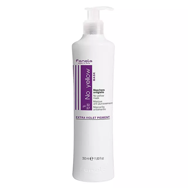 Fanola No Yellow Purple Hair Mask – Acidic pH Deep Conditioning Hair Mask for Blonde, Bleached & Grey Shades – Intense Violet Pigment Neutralizes Brassy Tones (11.8 Fl oz)