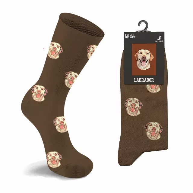 Unisex Dog Crew Socks – Soft Cotton Blend Everyday Comfort — Labrador