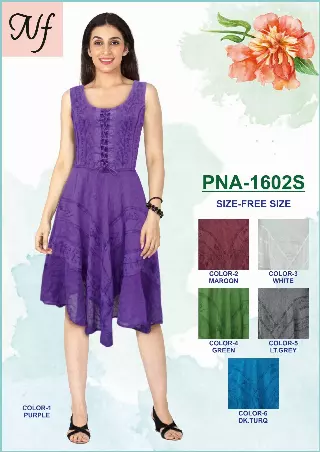 PNA-1602S - Summer Sleeveless Stonewash Dress - (6-PCS PRE-PACK) ($15 Each)