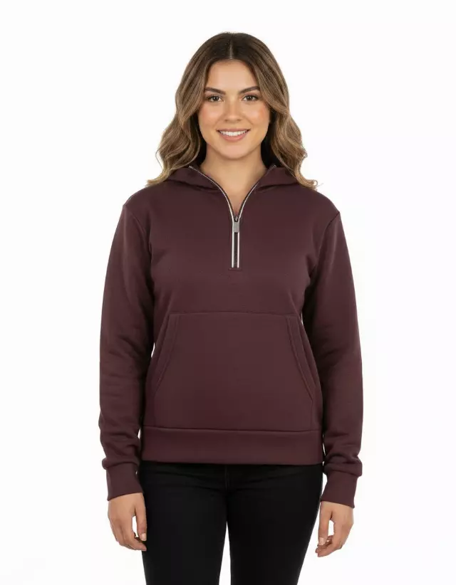 Quarter Zip Hoodie #09 — Brown / S-M-L-XL
