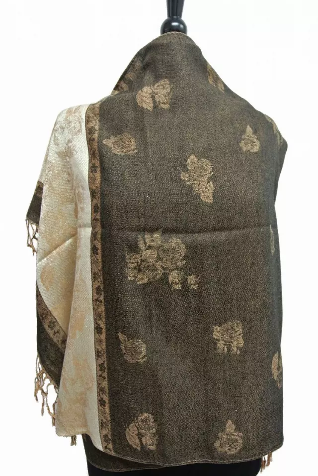 IN102 Pattern Pashmina — Black