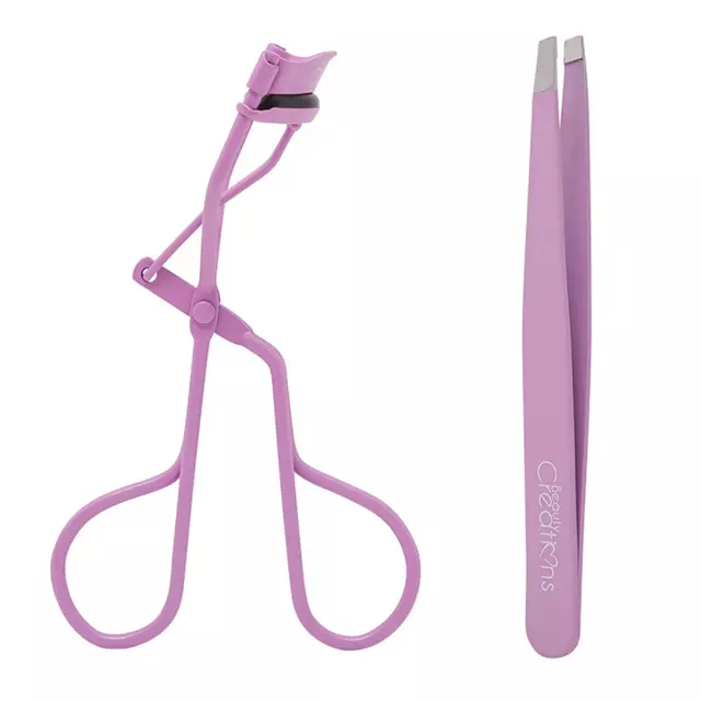 Beauty Creations Eyelash Curler & Tweezer Purple - Wholesale 12 Units (ELCTSET-PURPLE)