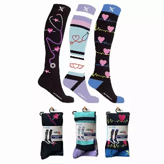 MEDICAL PRINTS COMPRESSION SOCKS - 3 ASST STYLES — Large/XL · SKU EF-3GEFCS-L
