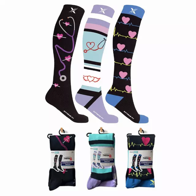 MEDICAL PRINTS COMPRESSION SOCKS - 3 ASST STYLES — Small/Medium · SKU EF-3GEFCS-M