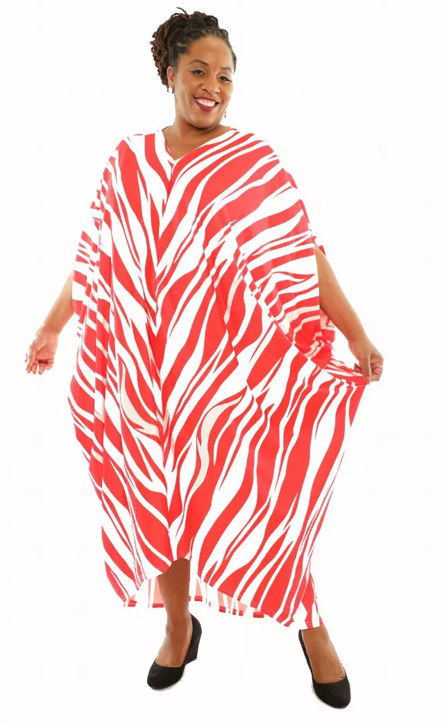 22141 - ON SALE!!! Red White Knit Kaftan - (3 Pcs Pre pack) - $12 Each (Copy)