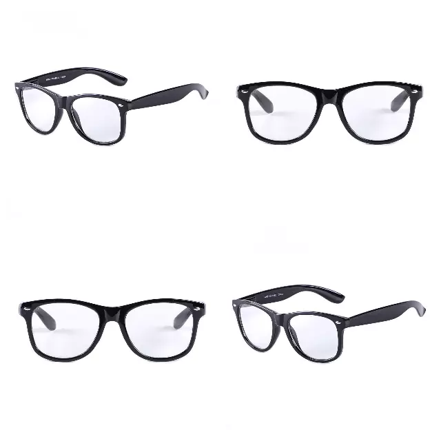 Classic Black Wayfarer Clear Lens Glasses P1543C