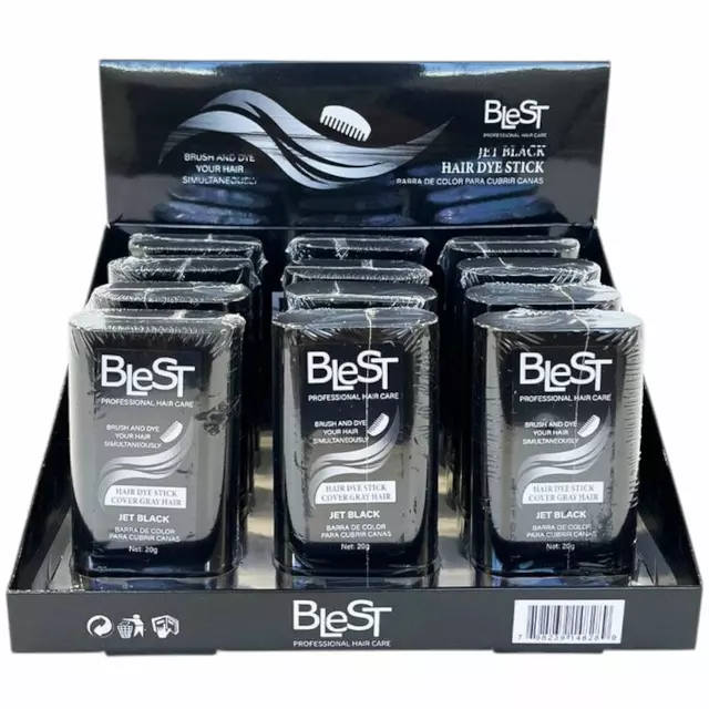Blest Hair Dye Stick Jet Black - Wholesale Display 12 Units (HDS-781)