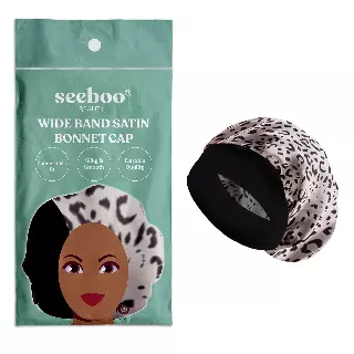 Women's Silky Satin Head Scarf Hair Wrap Cap Hat Headband — Leopard