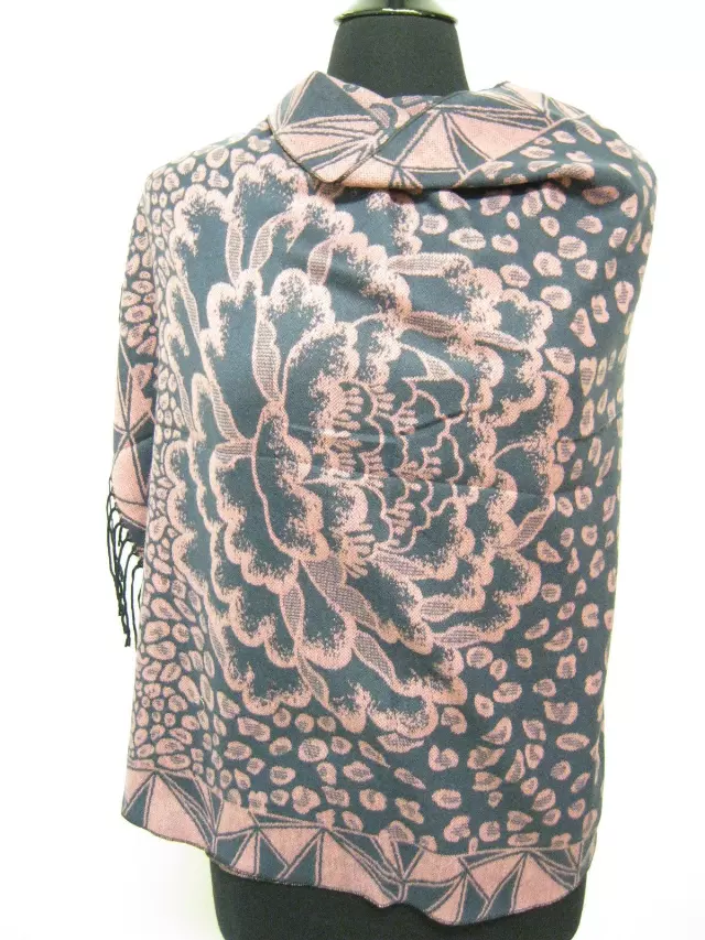 0969 Pattern Premium Pashmina — Grey