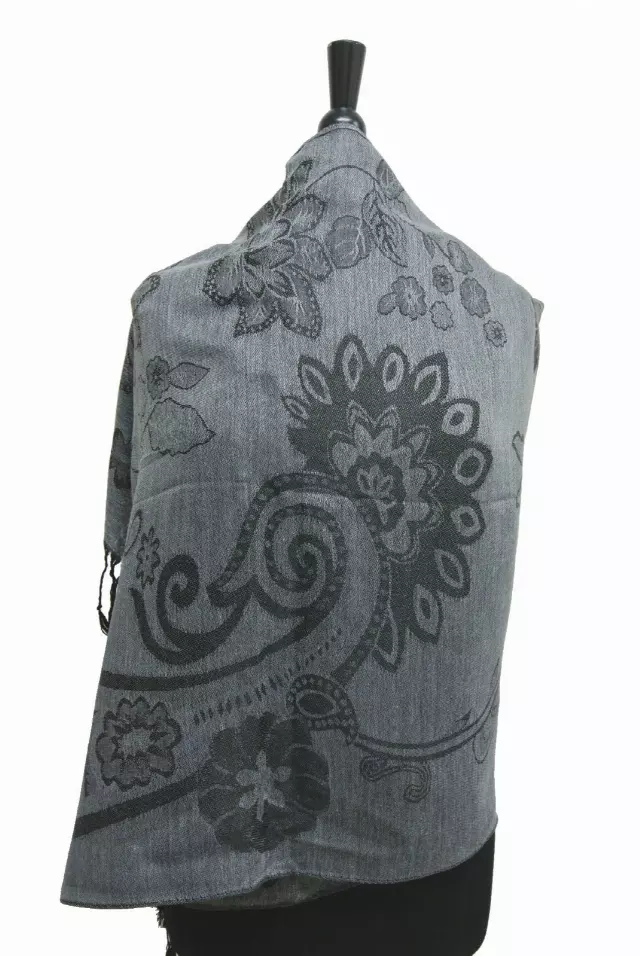 E016 Pattern Pashmina — grey