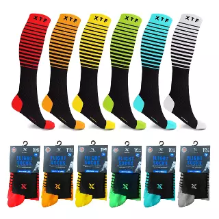 FLIGHT SOCKS - 6 ASST COLORS — Large/XL