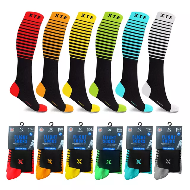 FLIGHT SOCKS - 6 ASST COLORS — Small/Medium