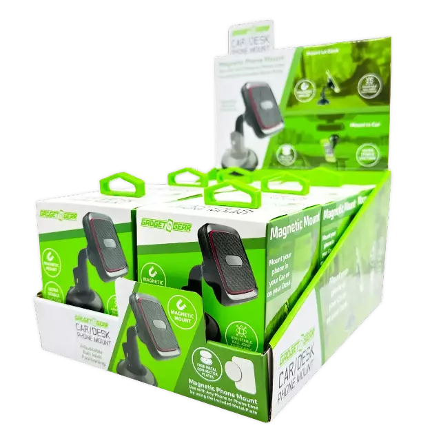 Car/Desk Magnetic Phone Mount - 6 Pieces Per Retail Ready Display 25233