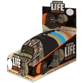 Trucker Hat Hunting Life Ball Cap - 6 Pieces Per Retail Ready Display 23756