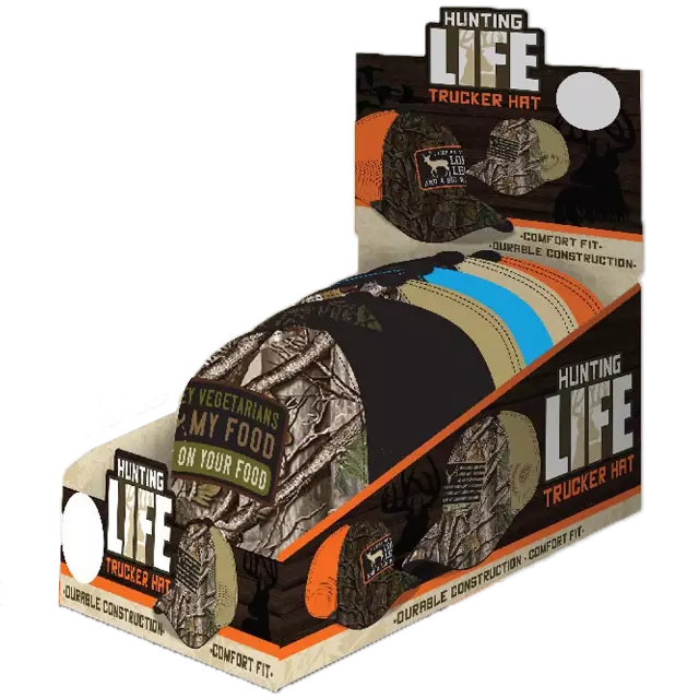 Trucker Hat Hunting Life Ball Cap - 6 Pieces Per Retail Ready Display 23756