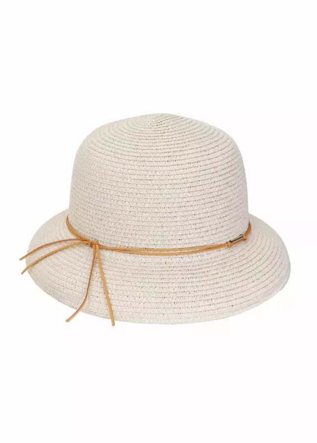 Magid Straw Brown Tie Bucket Hat — NATURAL