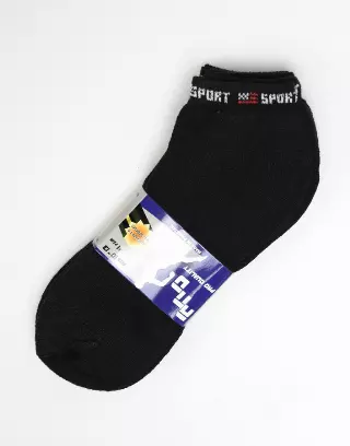 Footie Cut Cotton Socks (Dozen) — Black / Sock Size 9-11