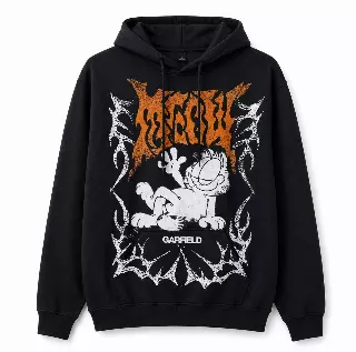 GARFIELD METAL MEOW HOODIE BLACK GKAH2807
