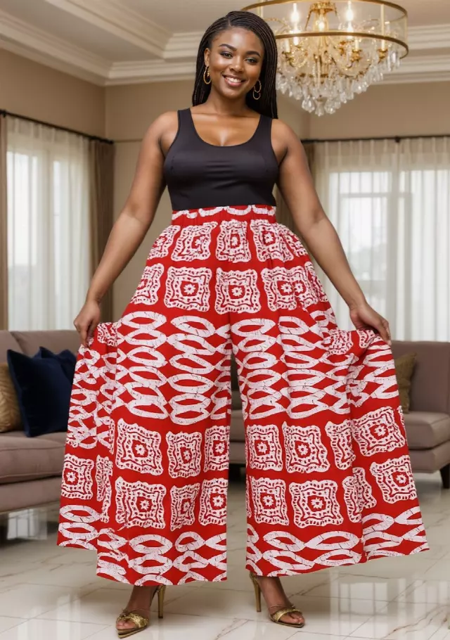 240 - NEW PRINT ALERT!! Ankara Palazzo Pants With Big Side Pockets (3 PCS PRE-PACK) - $20.00 Each — One Size (4 - 24) / Print-679