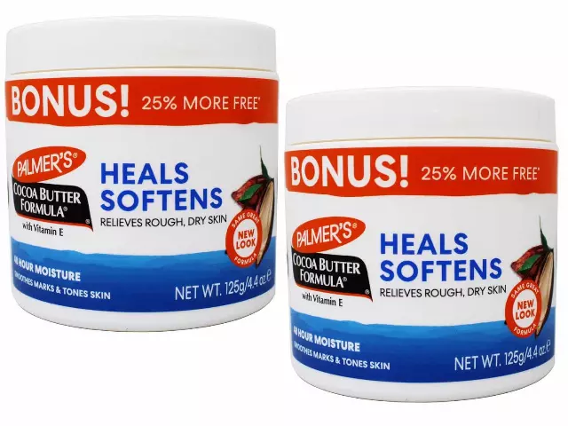 Palmer’s Cocoa Butter Formula with Vitamin E, Body Moisturizer, Relieves Rough, Dry Skin, Smoothes Marks & Tones Skin, (“Bonus”) 4.4 OZ Jar – 2 Pack