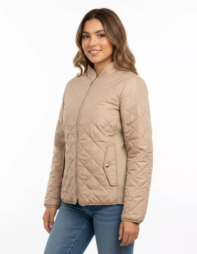 Ladies Jacket with Sherpa Lining — Beige / S-M-L-XL