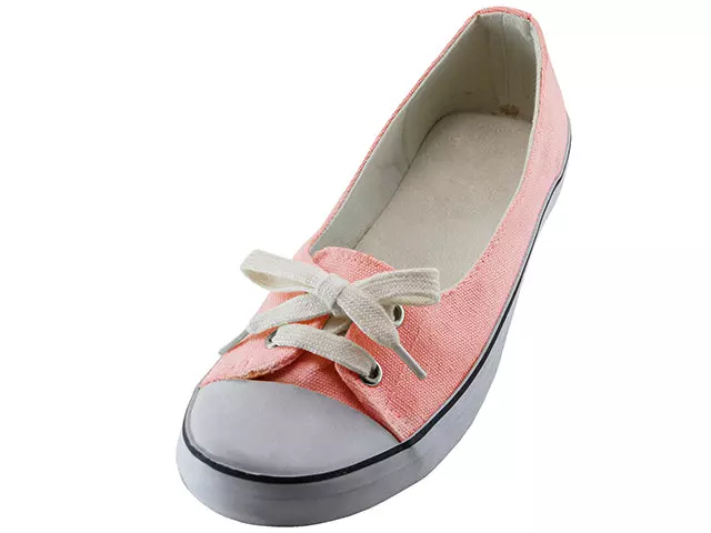 SS0580L - Women's "Easy USA" Lace Up Casual Canvas Shoes — Pink (SS0580L-P) / 6-11 Assorted