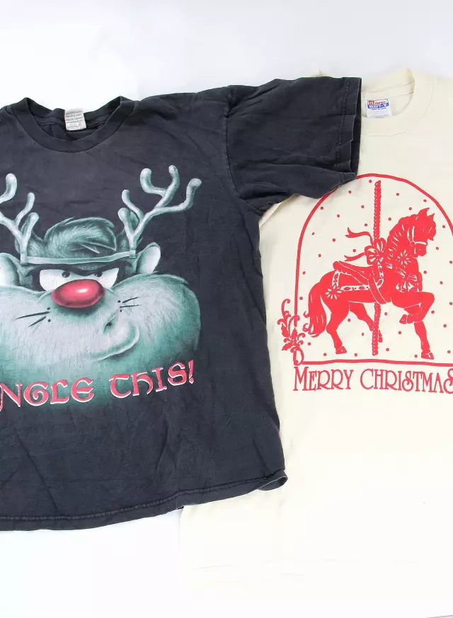 Vintage Christmas Holiday T-shirts Mix of 25