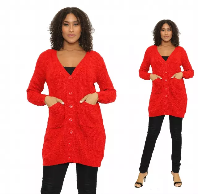 16139 - Button Down Sweater - (6-PCS PRE-PACK) ON SALE!!! ($8.00 Each) — 6-Pcs PRE-PACK / Red