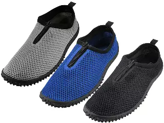 M1195 - Wholesale Men's Wave" Elastic Mesh Upper with Zipper Quick Drying Water Shoes