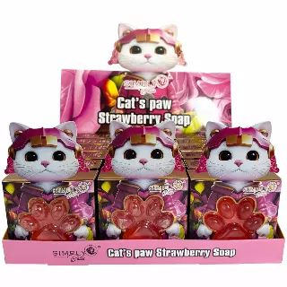 Simply Bella Cat'S Paw Strawberry Soap - Wholesale Display 18 Units (SIM052)