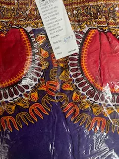 6009 - Camo & Dashiki Pants - ON SALE - $10.00 Each- 3 pcs in a pack — VIOLET/RED