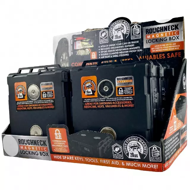 Magnetic Storage Box with Lock - 6 Pieces Per Retail Ready Display 23099