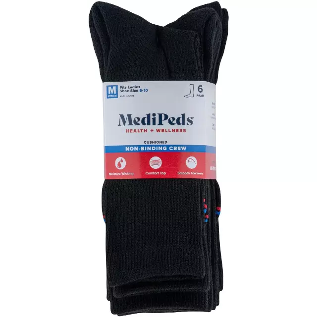 #6-MP-1724902 Women’s MediPeds Half Cushion Crew Socks – $2.00 per pack 6 (12 Packs)