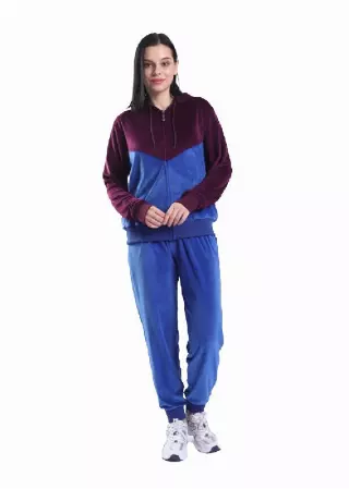 Women's Velvet Hooded Sweatshirt and Sweatpants 2 Pc Set- Style #LJS500-$15.00/Unit - 12pcs/cs - PLEASE SEE DESCRIPTION — Royal