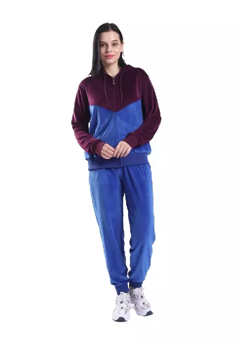 Women's Velvet Hooded Sweatshirt and Sweatpants 2 Pc Set- Style #LJS500-$15.00/Unit - 12pcs/cs - PLEASE SEE DESCRIPTION — Royal