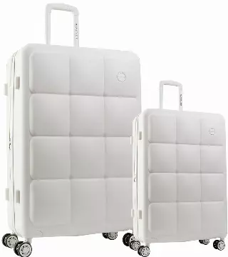 Max Studio The Square Embossed ABS 2-Piece Hard-Sided Luggage Set — 435-OPTIC WHITE