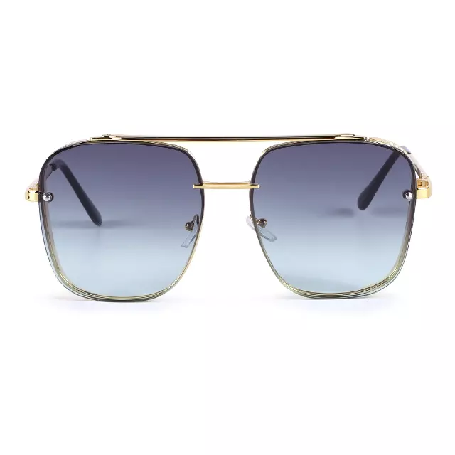 Vintage Metal Aviator Sunglasses with Mesh Side Shields & Gradient Lenses J10915