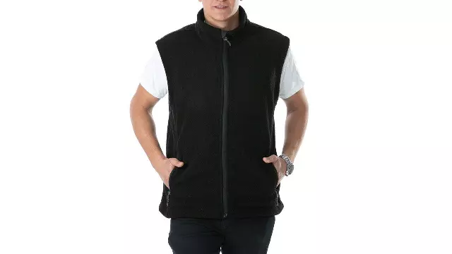 Men's Fleece Vest with Pockets- Style #MV804- $10.00/ Unit MINIMUM 24 PCS - PLEASE SEE DESCRIPTION - S-2XL — Black