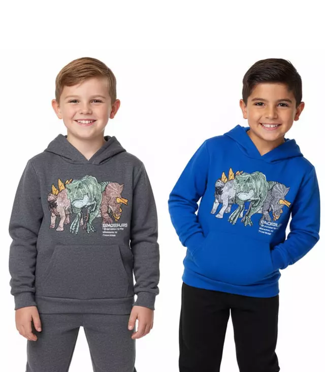 Little Boys 4-7 Dinosaur Hoodie & Jogger Set – S1OPE “Kangaroo Pocket” (Style 8180204)