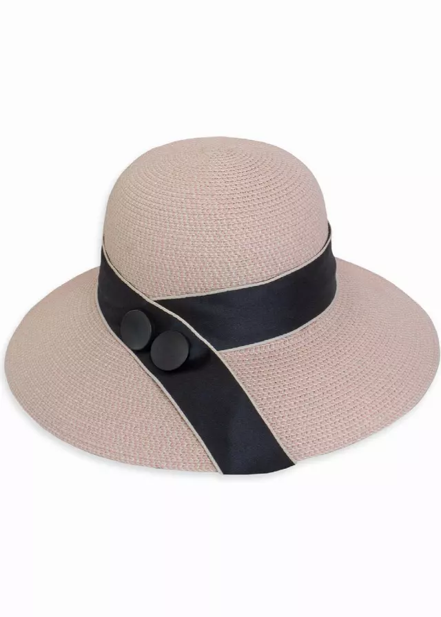 Magid Straw Floppy Hat — Blush · SKU HA-1532S-BLUSH