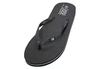 S8069L - Women's "Easy USA" Soft Comfortable Rubber Zori Flip Flops — Black (S8069L-BB) / S-XL Assorted