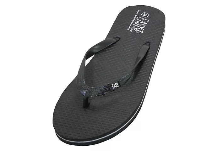 S8069L - Women's "Easy USA" Soft Comfortable Rubber Zori Flip Flops — Black (S8069L-BB) / S-XL Assorted