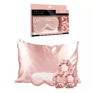 Satin Self Care Sleep Set — Silver
